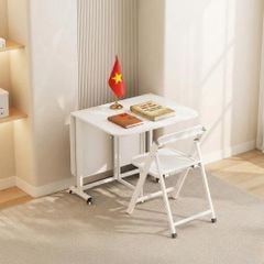 Bàn Ăn Gấp Gọn Có Bánh Xe Dễ Dàng Di Chuyển Phù Hợp Với Không Gian Bếp Nhỏ - GM194