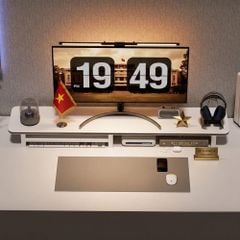 Kệ Màn Hình Máy Tính Có Ngăn Trắng GA35