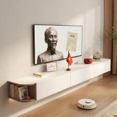 Kệ tivi treo tường thông minh 3 cánh mở tiện lợi cho không gian phòng khách hiện đại, sang trọng - GP326.01