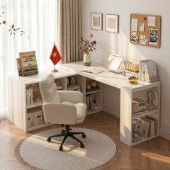 Bàn Làm Việc Đa Năng Tích Hợp Tủ Đựng Đồ Kèm Kệ Sách - GP368 - Nội Thất IGA Việt Nam