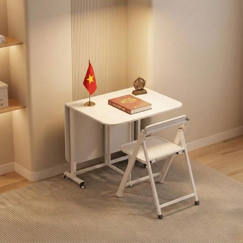 Bàn Ăn Gấp Gọn Có Bánh Xe Dễ Dàng Di Chuyển Phù Hợp Với Không Gian Bếp Nhỏ - GM194