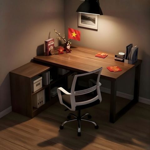 Bàn Làm Việc Gỗ MDF kết hợp Kệ Sách Đa Năng cho Góc Làm Việc Hiện Đại - GM131