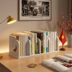 Kệ Sách Gỗ PVC Để Bàn nhỏ gọn cho góc học tập, làm việc đơn giản - IG410