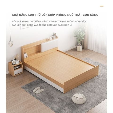Giường Ngủ Gỗ Công Nghiệp Hiện Đại Có Ngăn Đa Năng - GP248