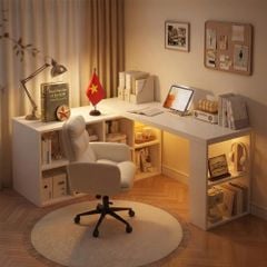 Bàn Làm Việc Đa Năng Tích Hợp Tủ Đựng Đồ Kèm Kệ Sách - GP368 - Nội Thất IGA Việt Nam