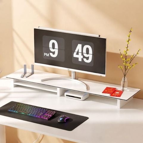 Kệ Màn Hình Máy Tính Có Ngăn Trắng GA35