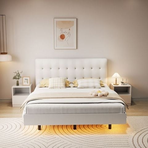 Giường Bay Vân Gỗ Có Đệm Giường Màu Trắng - GP346