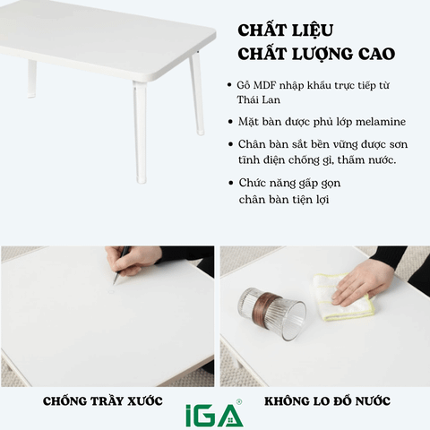 Bàn Học Ngồi Bệt Gấp Gọn Cạnh Bo Tròn - GP154