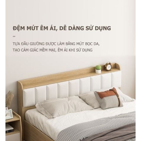 Giường Ngủ Gỗ Công Nghiệp Hiện Đại Mang Phong Cách Bắc Âu - GP240