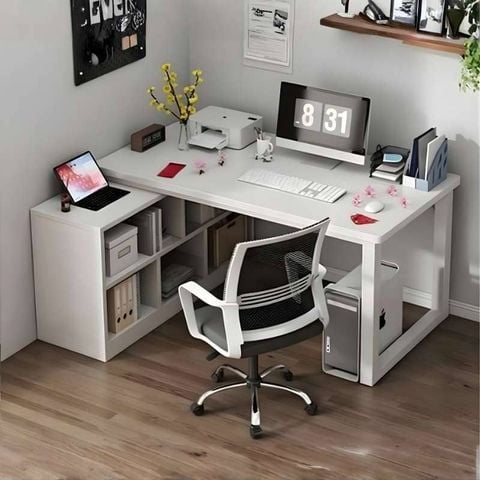 Bàn Làm Việc Gỗ MDF kết hợp Kệ Sách Đa Năng cho Góc Làm Việc Hiện Đại - GM131