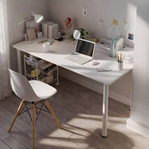 Bàn Làm Việc Gỗ MDF Chân Sắt Tròn Hiện Đại GM62 - Nội Thất IGA Việt Nam