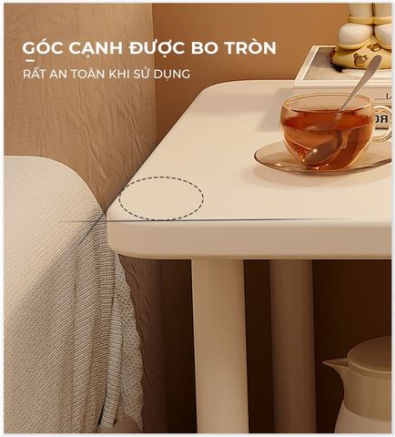 Bàn Trà Chân Sắt 2 Tầng Trắng - GM143 - Nội Thất IGA Việt Nam
