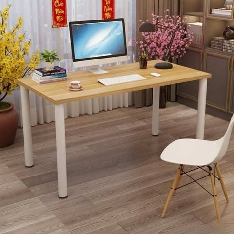 Bàn Làm Việc Gỗ MDF Chân Sắt Tròn Hiện Đại GM62 - Nội Thất IGA Việt Nam
