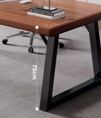 Bàn Làm Việc Chân Sắt Mặt Gỗ MDF Với Thiết Kế Sang Trọng, Hiện Đại - Đen/ Trắng Vân Gỗ - GM121