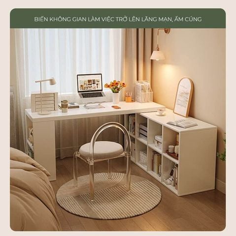 Bàn Làm Việc Đa Năng Tích Hợp Tủ Đựng Đồ Kèm Kệ Sách - GP368 - Nội Thất IGA Việt Nam