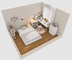 Combo giường tủ cho không gian phòng ngủ tối giản, hiện đại - CONCEPT.03