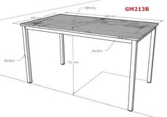 Bàn ăn khung trắng mặt vân đá GM213