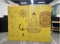 Bộ Bình phong 4 tấm in vải canvas - GP412