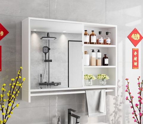 Tủ kệ phòng tắm full trắng - GM207