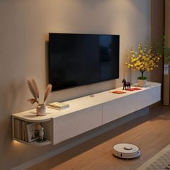 Kệ tivi treo tường thông minh 3 cánh mở tiện lợi cho không gian phòng khách hiện đại, sang trọng - GP326.01