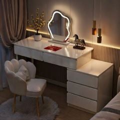 Bàn Trang Điểm Chân Sắt Full Trắng Đa Năng - GM142 (không kèm gương)