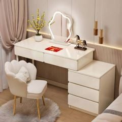 Bàn Trang Điểm Chân Sắt Full Trắng Đa Năng - GM142 (không kèm gương)