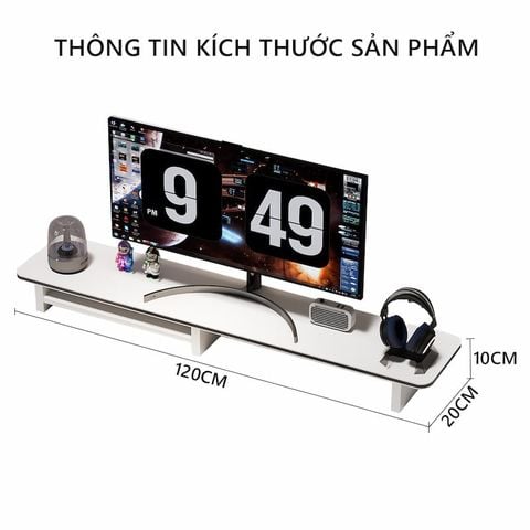 Kệ Màn Hình Máy Tính Có Ngăn Trắng GA35