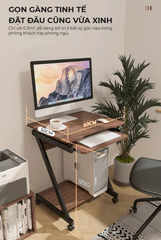 Bàn Làm Việc Chữ Z Khung Đen Gỗ Óc Chó GM220.26