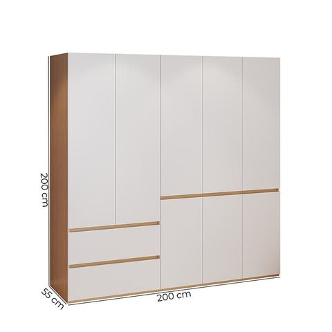 Tủ quần áo 5 Cánh Vân Gỗ Trắng - GP341 - Nội Thất IGA Việt Nam