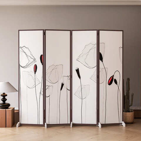 Bộ Bình Phong In Họa Tiết 4 Tấm Vải Canvas - GP392 - IGA VIỆT NAM