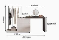 Bàn trang điểm khung đen GM217A.2