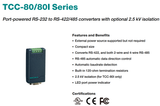  Bộ chuyển đổi RS232 sang RS422/ RS485 Moxa TCC-80 