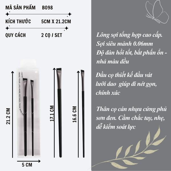  Bộ 2 cọ mắt đầu xéo lớn và nhỏ UUYP B098 