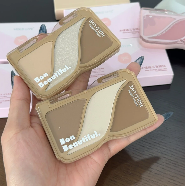  Bảng Phấn Tạo Khối Highlight 3 Ô HOLD LIVE Bone Shading HL754 - HoldLive 