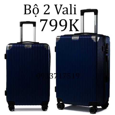 Bộ 2 Vali Chống Va Đập Tốt U218 Xanh Than
