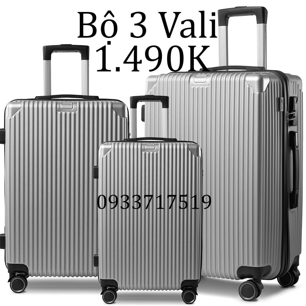 Bộ 3 Vali Chống Va Đập Tốt U218 Bạc