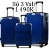 Bộ 3 Vali Chống Va Đập Tốt U218 Xanh Than