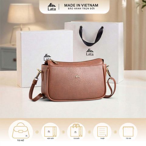  Hộp quà tặng túi đeo chéo nữ Lata HN116 Màu Bò đậm 