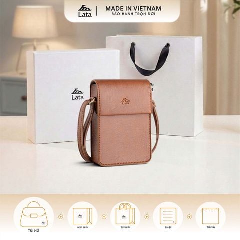  Hộp quà tặng túi đeo chéo nữ Lata HN121 Màu Bò 