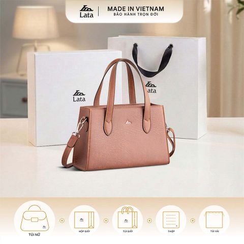  Hộp quà tặng túi đeo chéo nữ Lata HN105 Màu Bò đậm 
