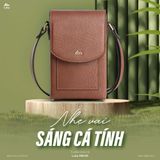  Hộp quà tặng túi đeo chéo nữ Lata HN128 Màu Bò đậm 