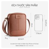  Hộp quà tặng túi đeo chéo nam Lata TN35 Màu Bò đậm 
