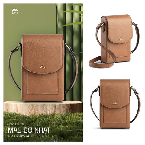 Hộ quà tặng túi đeo chéo nữ Lata HN128 Màu Bò nhạt