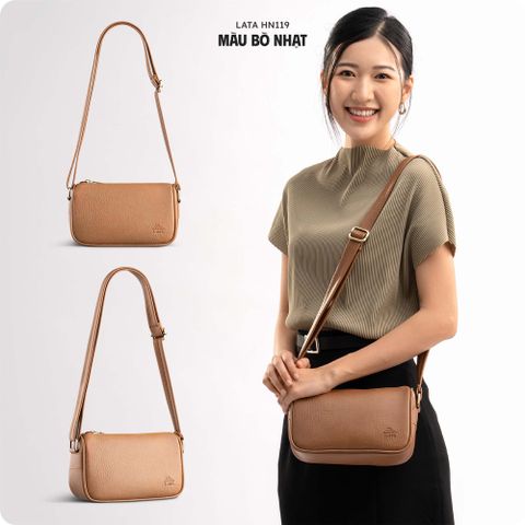  Hộp quà tặng túi đeo chéo nữ Lata HN119 Màu Bò nhạt 