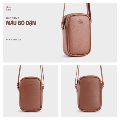  Hộp quà tặng túi đeo chéo nữ Lata HN124 Màu Bò đậm 
