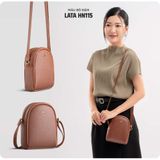  Hộp quà tặng túi đeo chéo nữ Lata HN115 Màu Bò đậm 