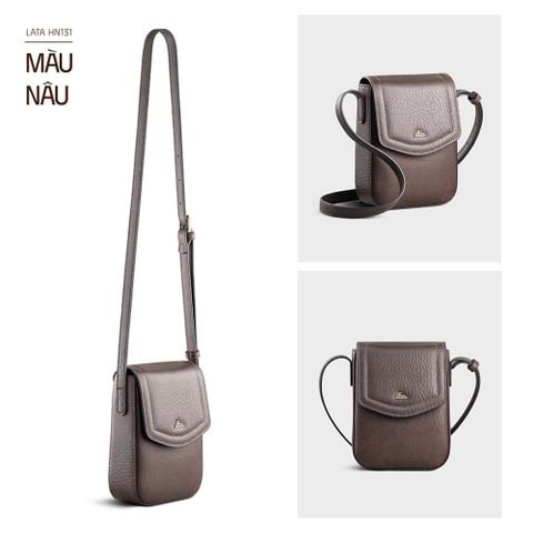 Hộp quà tặng túi đeo chéo nữ Lata HN131 Màu Nâu