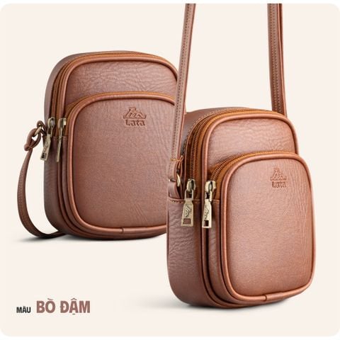  Hộp quà tặng túi đeo chéo nữ Lata HN117 Màu Bò đậm 