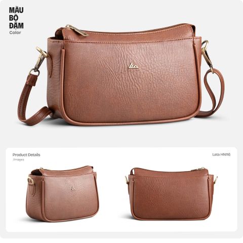  Hộp quà tặng túi đeo chéo nữ Lata HN116 Màu Bò đậm 