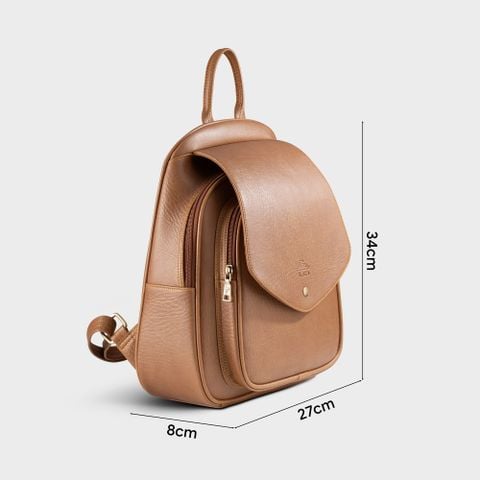 Balo Lata (Thời trang nữ cỡ lớn vừa A4 phối nắp gập - Balo da BAL82)
